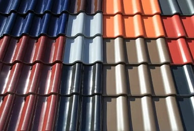 An array of roofing materials in various vibrant colours beautifully showcases the diverse roofing options available in Ballarat VIC.